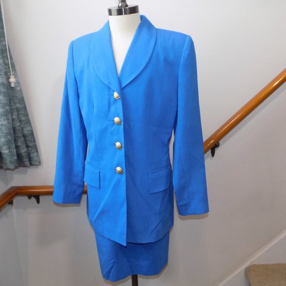 Oleg Cassini Petite Blue Suit